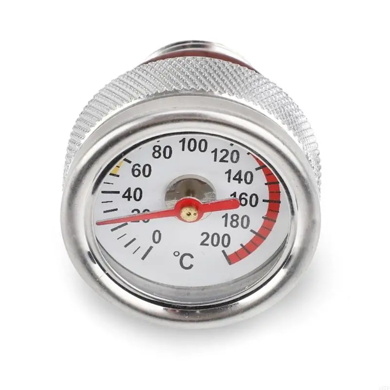 157F M20x1.5 Oil Temp Temperature Gauge Filler Caps for Motorcycle 0-200℃ Black/Silver