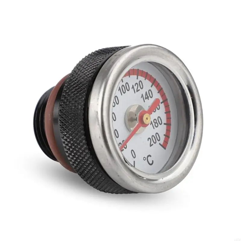 157F M20x1.5 Oil Temp Temperature Gauge Filler Caps for Motorcycle 0-200℃ Black/Silver