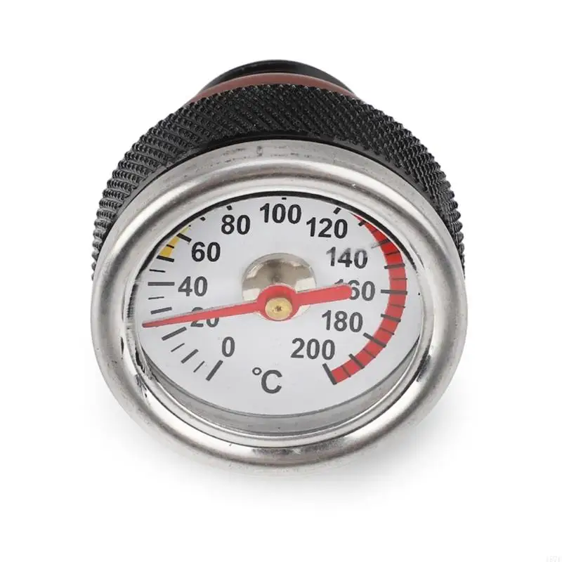 157F M20x1.5 Oil Temp Temperature Gauge Filler Caps for Motorcycle 0-200℃ Black/Silver