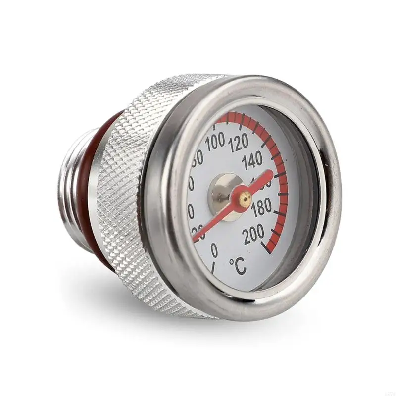 157F M20x1.5 Oil Temp Temperature Gauge Filler Caps for Motorcycle 0-200℃ Black/Silver