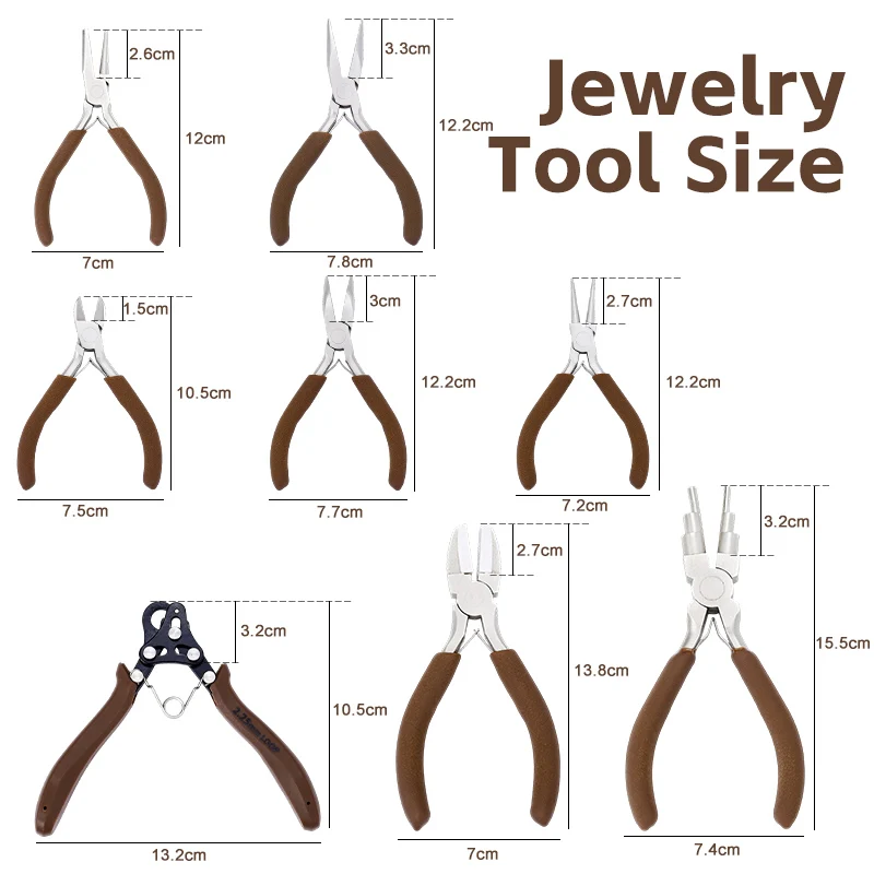 8Pcs Professional Plier Supplies Set Jewelry Making Pliers Tools Kit for Jewelry Making DIY Craft Repair Wire Wrapping Beading