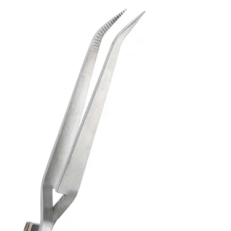 Jewelry Soldering Tweezers Straight Curved Tip Selflock Welding Tweezer Cross Locking Jewelry Making Tool Equipment for Jeweler