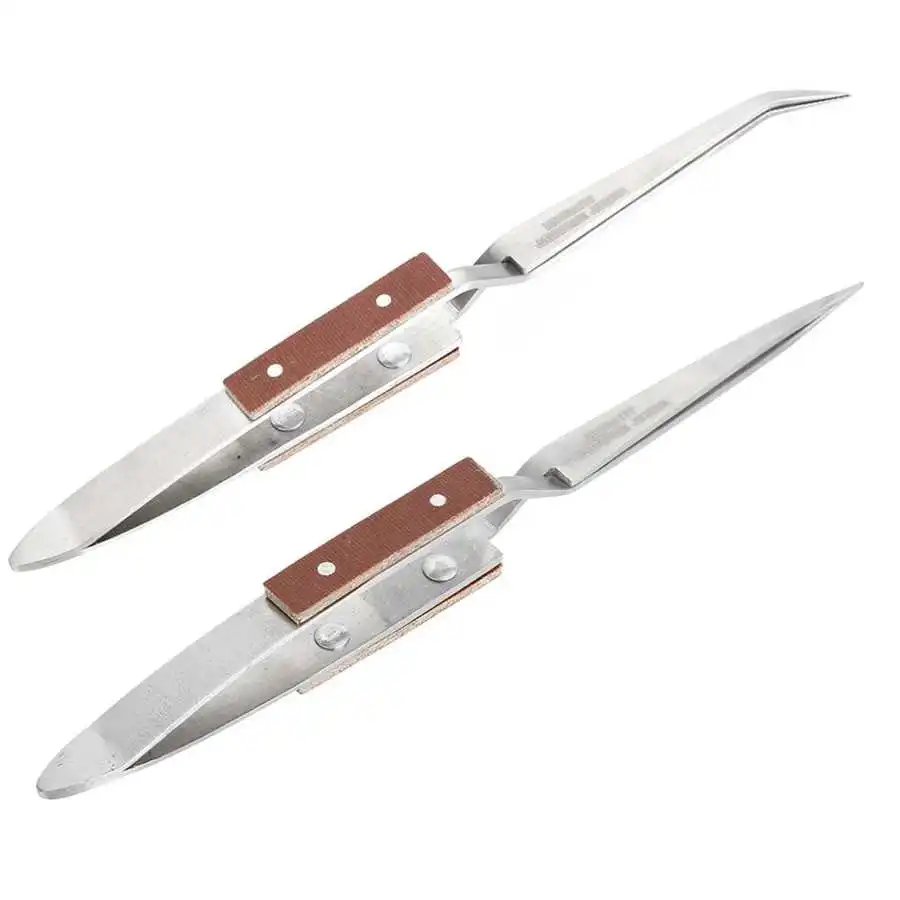 Jewelry Soldering Tweezers Straight Curved Tip Selflock Welding Tweezer Cross Locking Jewelry Making Tool Equipment for Jeweler