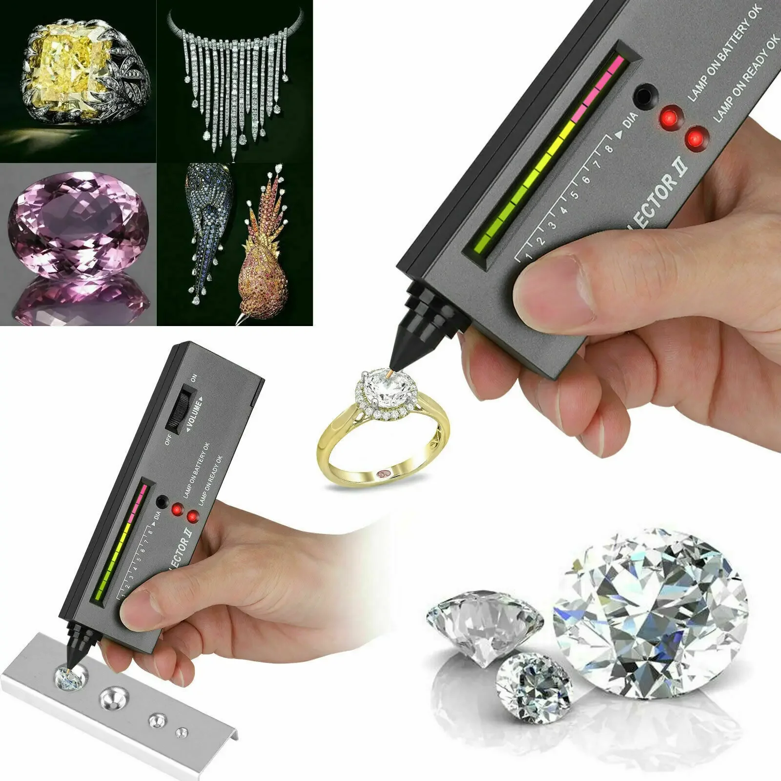 PHYHOO High Accuracy Professional Jeweler Diamond Tester Pen Jewelry Diamond Selector For Novice and Expert