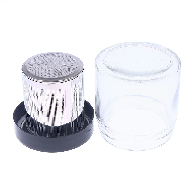 Jewelry Glass Cleaning Pot With Dustproof Lid For Watchmaker For Beads Necklace Rings Cleaning Jar Diamond Washing Cup