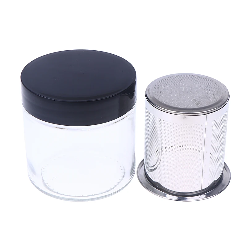 Jewelry Glass Cleaning Pot With Dustproof Lid For Watchmaker For Beads Necklace Rings Cleaning Jar Diamond Washing Cup