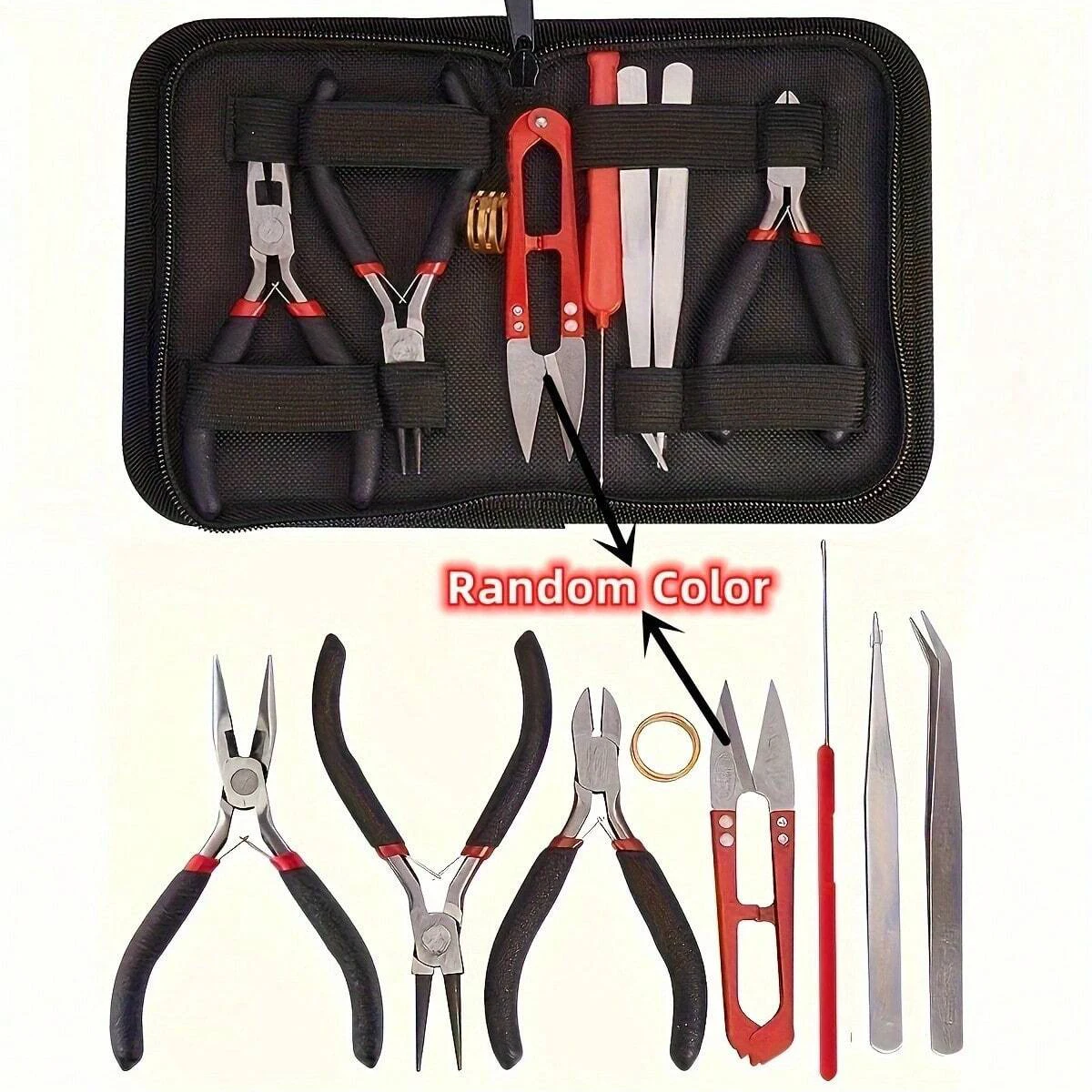 1set/1box Deluxe Jewelry Making Starter Kit,Comprehensive Earrings, Necklace Findings, DIY Plier Tools Set for Jewelry Repair