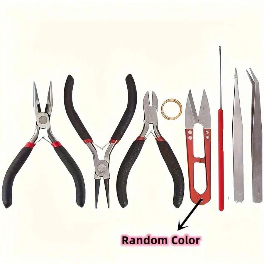1set/1box Deluxe Jewelry Making Starter Kit,Comprehensive Earrings, Necklace Findings, DIY Plier Tools Set for Jewelry Repair