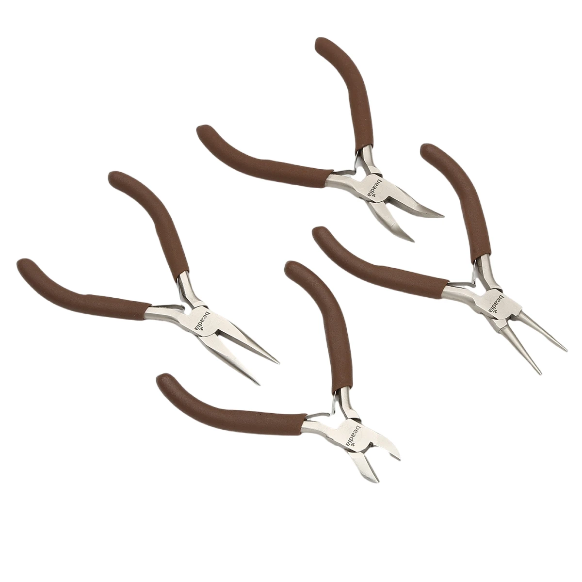 1 Piece Jinggong Carbon Steel Coffee Color Multifunctional Hand Tools Jewelry Pliers Equipment Round Nose End Cutting Wire Plier