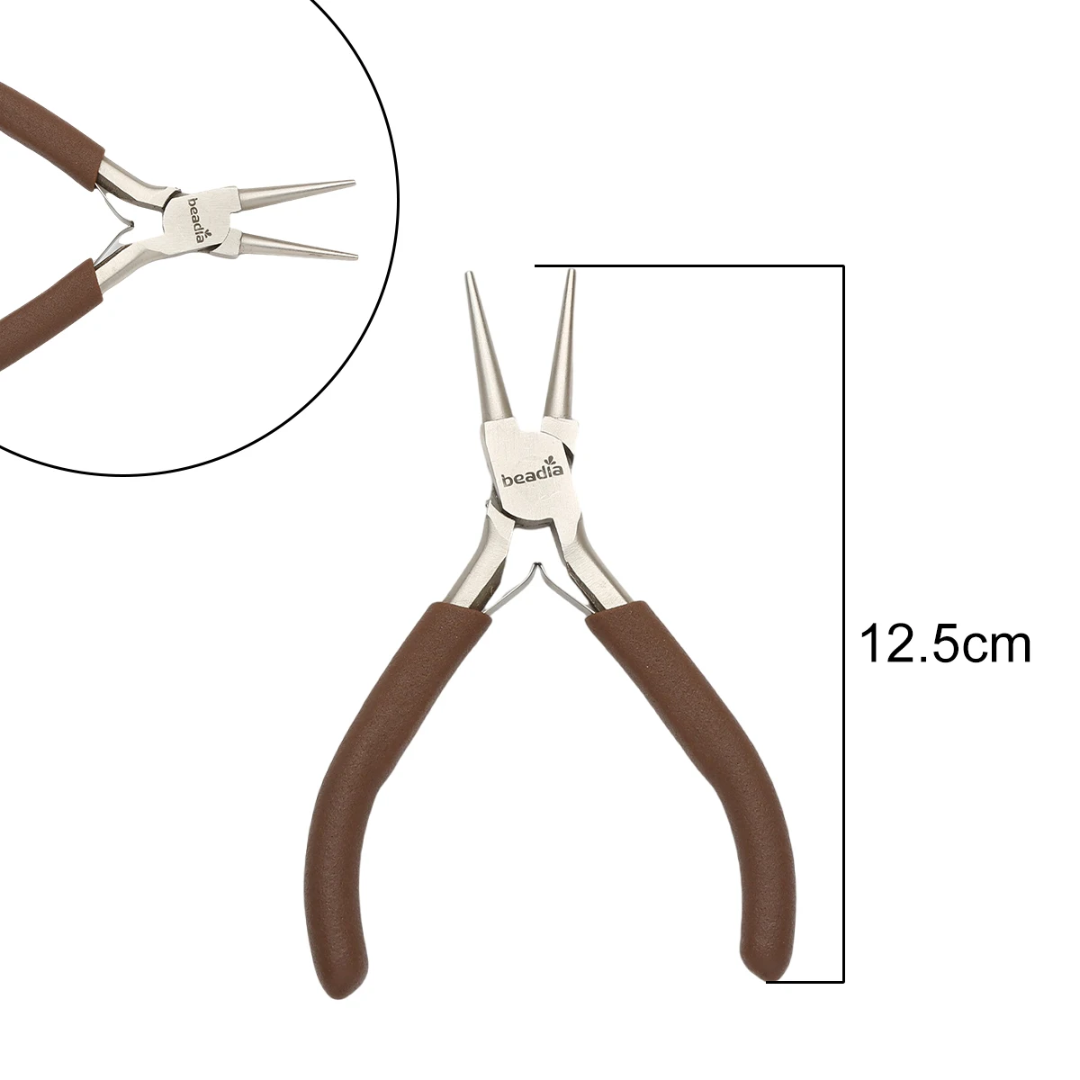 1 Piece Jinggong Carbon Steel Coffee Color Multifunctional Hand Tools Jewelry Pliers Equipment Round Nose End Cutting Wire Plier
