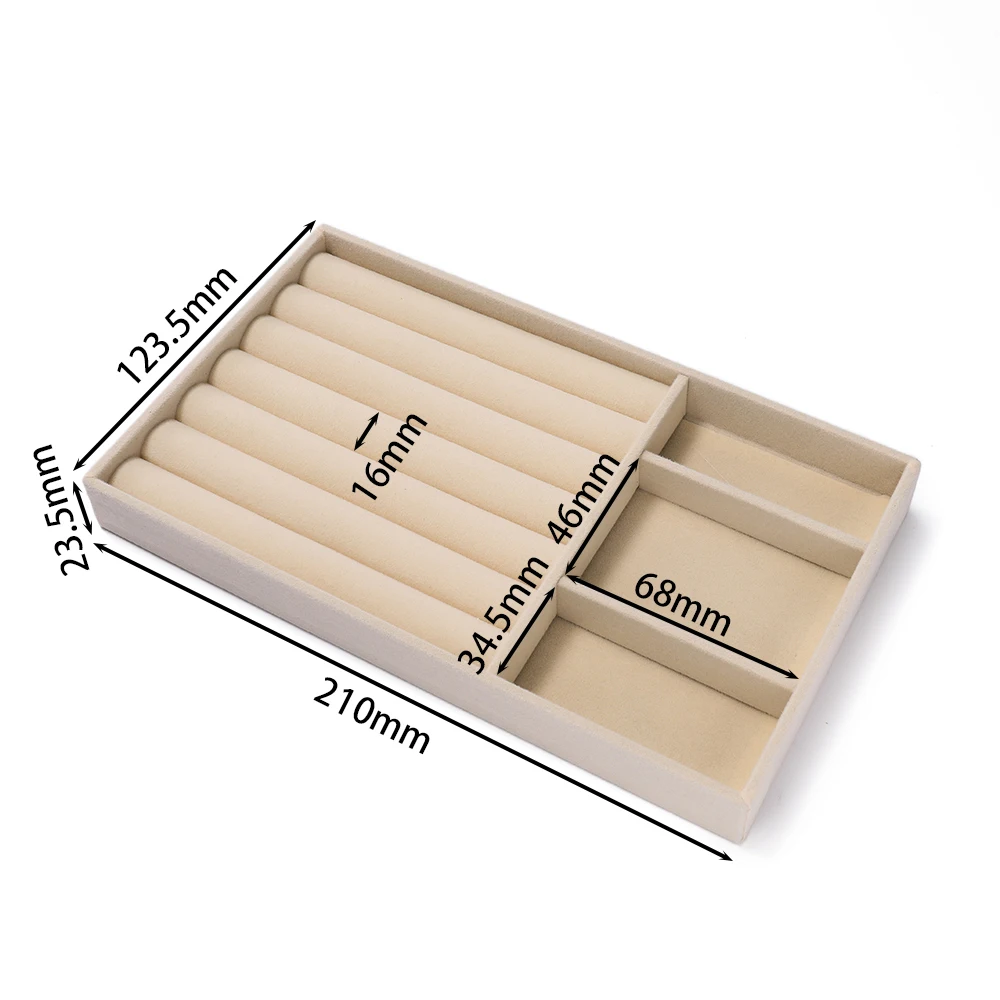 1Pcs/Lot Velvet Jewelry Display Tray Multiple Styles Portable Ring Earrings Necklace Organizer Box Drawer Jewellery Organizers