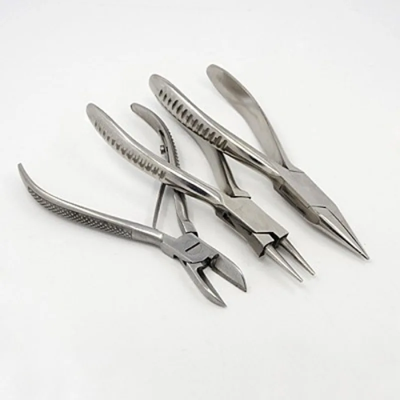 PandaHall 3pcs/set Carbon Steel Side-Cutting Pliers Needle Nose Pliers Set for DIY Jewelry Making 145~165x45~65mm