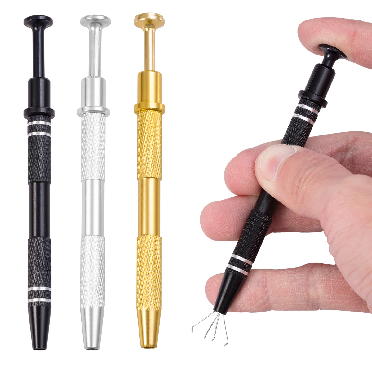 2pcs Piercing Jewelry Ball Top Holder Pick-up Tool Tweezers Catcher Grabbers With 4 Claws Piercing Jewelry Making Grasping Tools