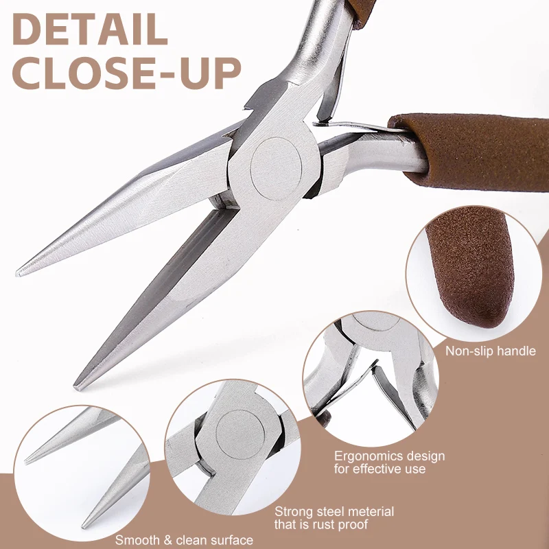 Jewelry Pliers Professional Jewelry Making Tools Needle Nose Pliers Round Wire Cutters for Supplies Wrapping DIY Crafts Beading