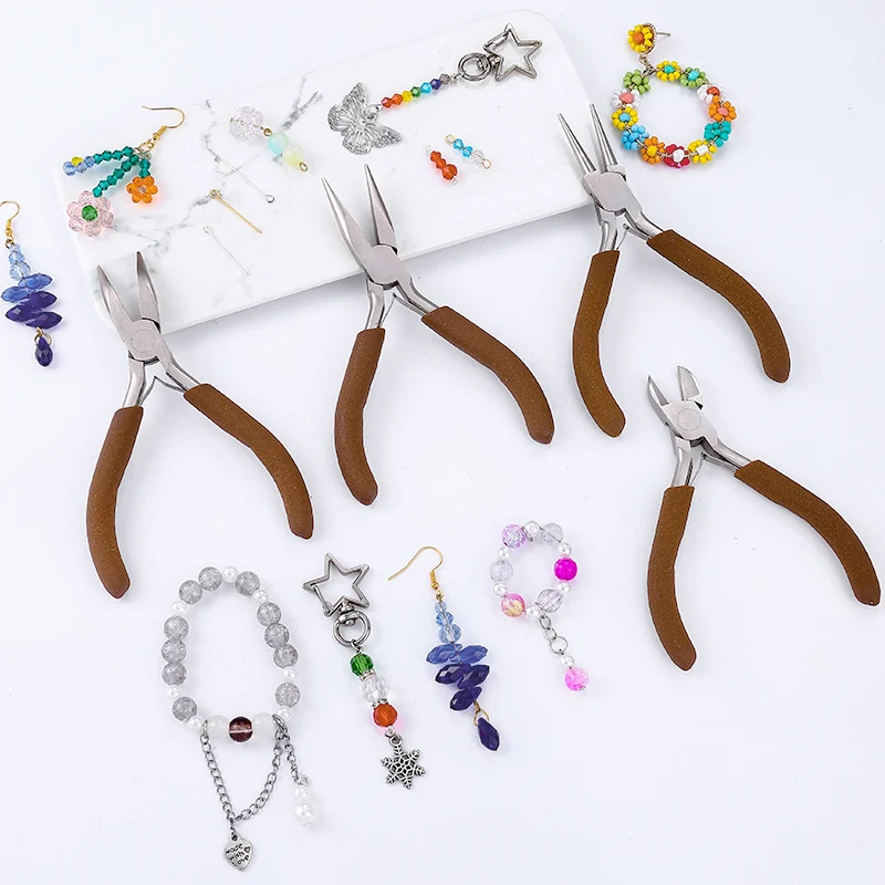 Jewelry Pliers Professional Jewelry Making Tools Needle Nose Pliers Round Wire Cutters for Supplies Wrapping DIY Crafts Beading