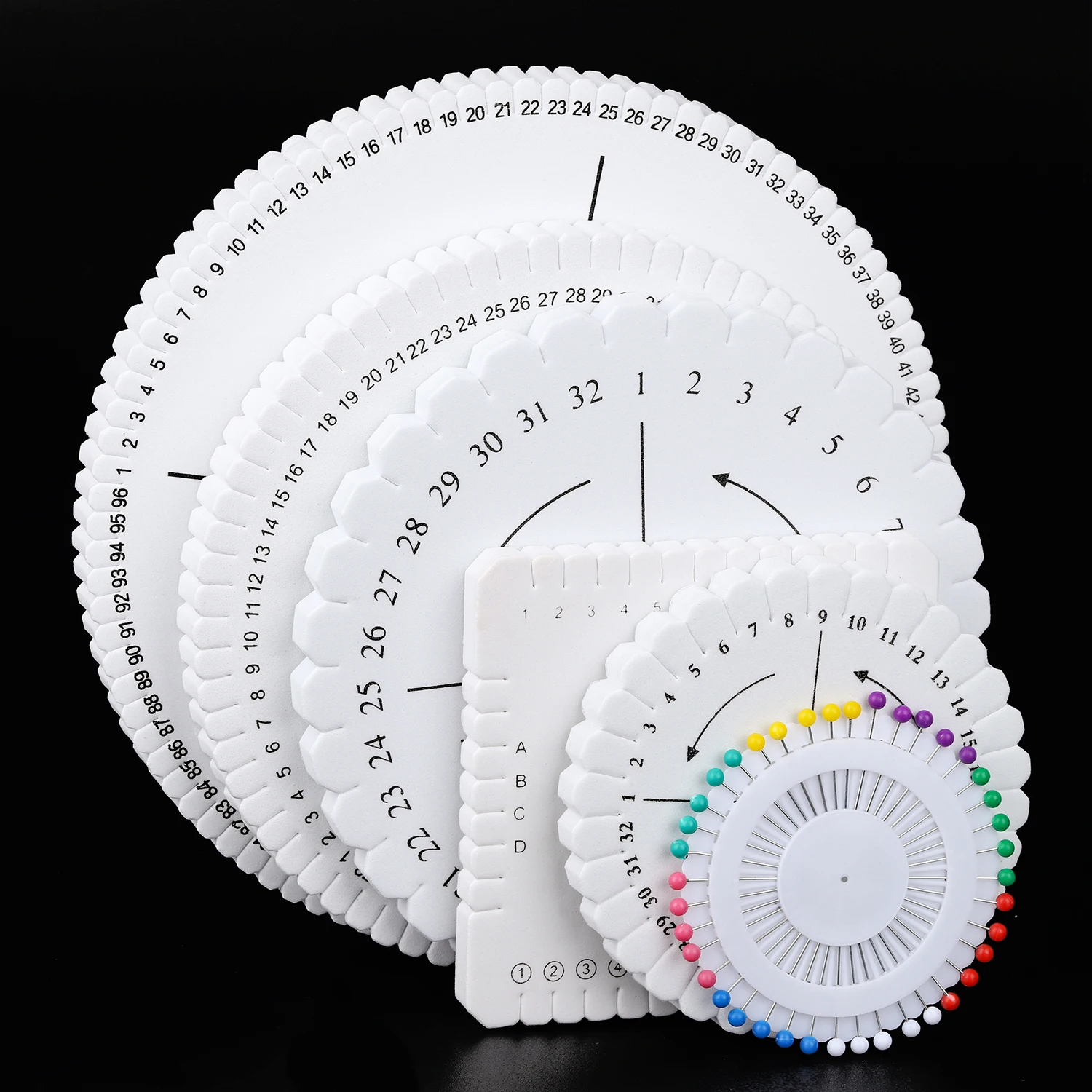 Round Square Knitting Kumihimo Beading Cord Disc Braiding Disk Tray Braided Plate Positioning Pin DIY Bracelet Weaving Board