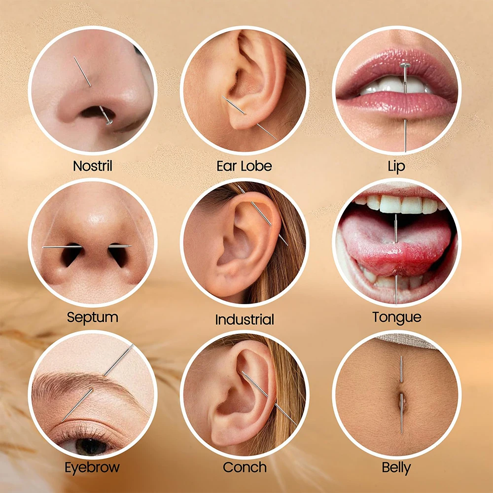 CANNER 14/16/18/20G Stainless Steel Piercing Taper Ball Grabber Tool for Changing Jewelry Flat Back Earrings Body Piercing Kit