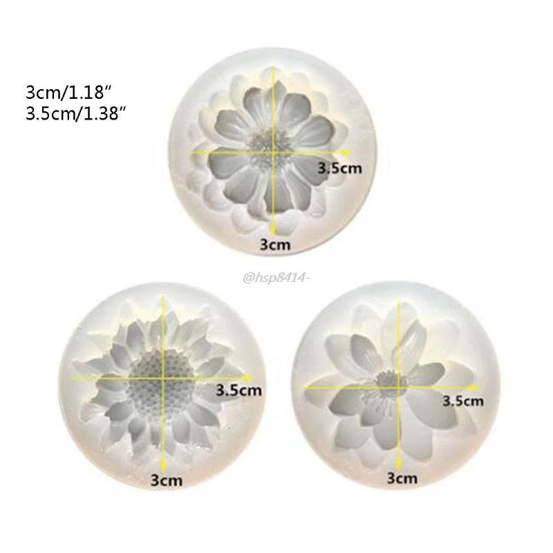 4Pcs Flower Epoxy Resin Mold Kits Camellia Rose Turnsole Silicone Mold Jewelry Making Charms DIY Silica Molds Crafts
