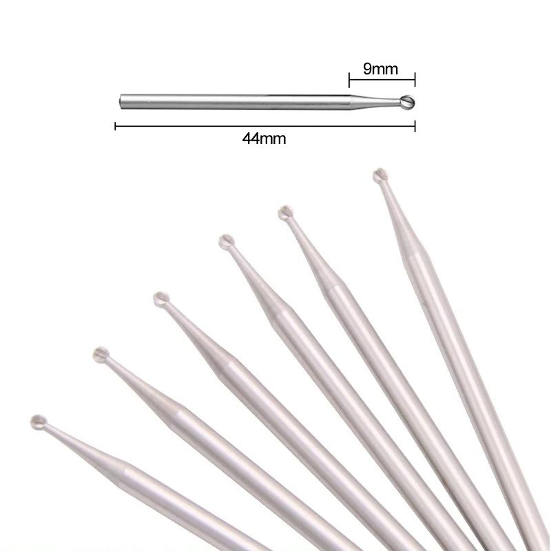 6 Pieces Tungsten Steel Burs Ball Head Shaped Jewellery DIY Carving Bur Olive Amber Wood Mill Router Bit Jewelry Engraving Tools
