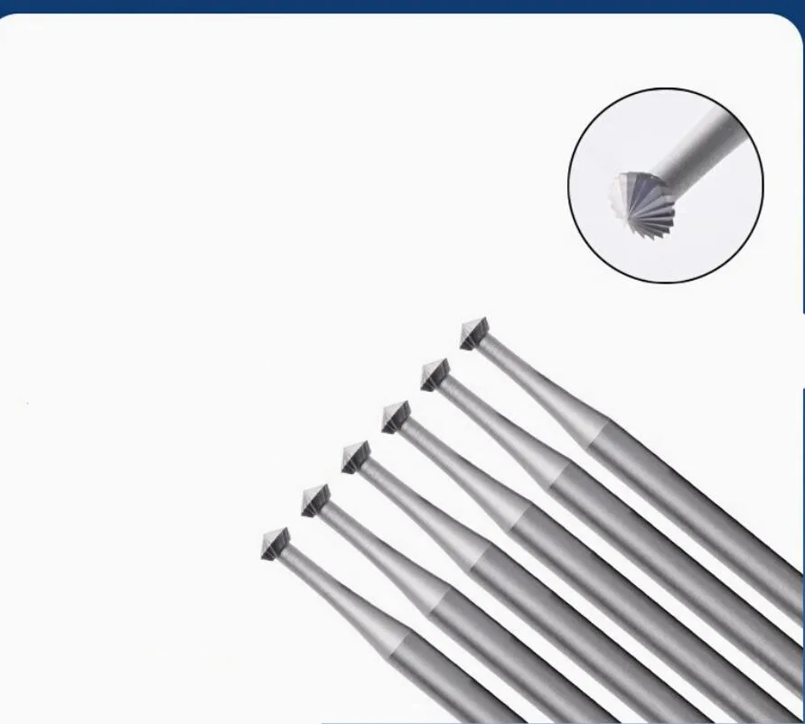 253 90° Steel Hart Bur Bearing Cutter Jewelry Stone Setting Ring Seats Rotary Cutting Bur 6pcs/box
