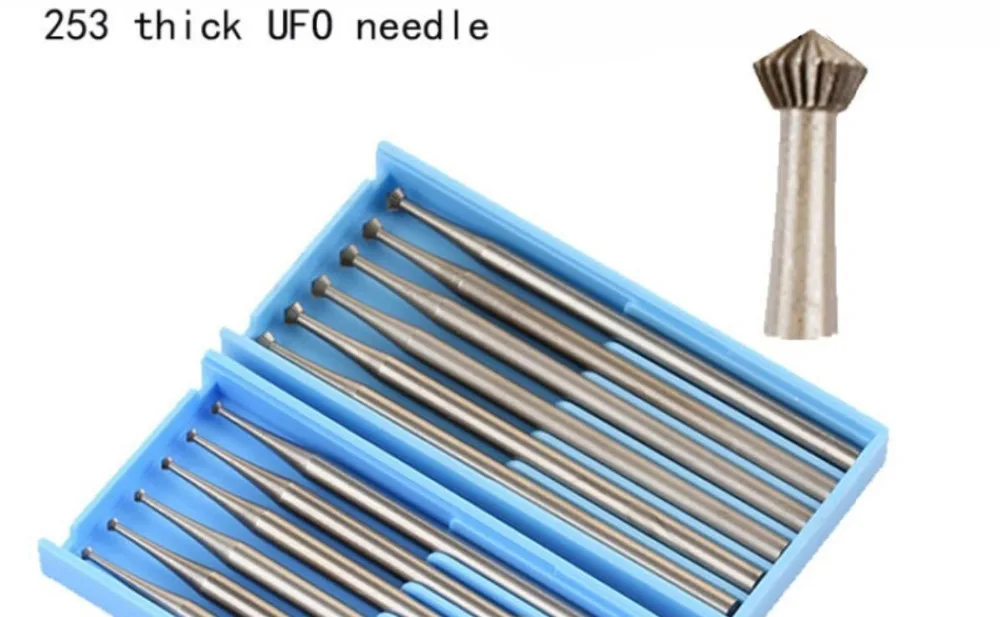 253 90° Steel Hart Bur Bearing Cutter Jewelry Stone Setting Ring Seats Rotary Cutting Bur 6pcs/box