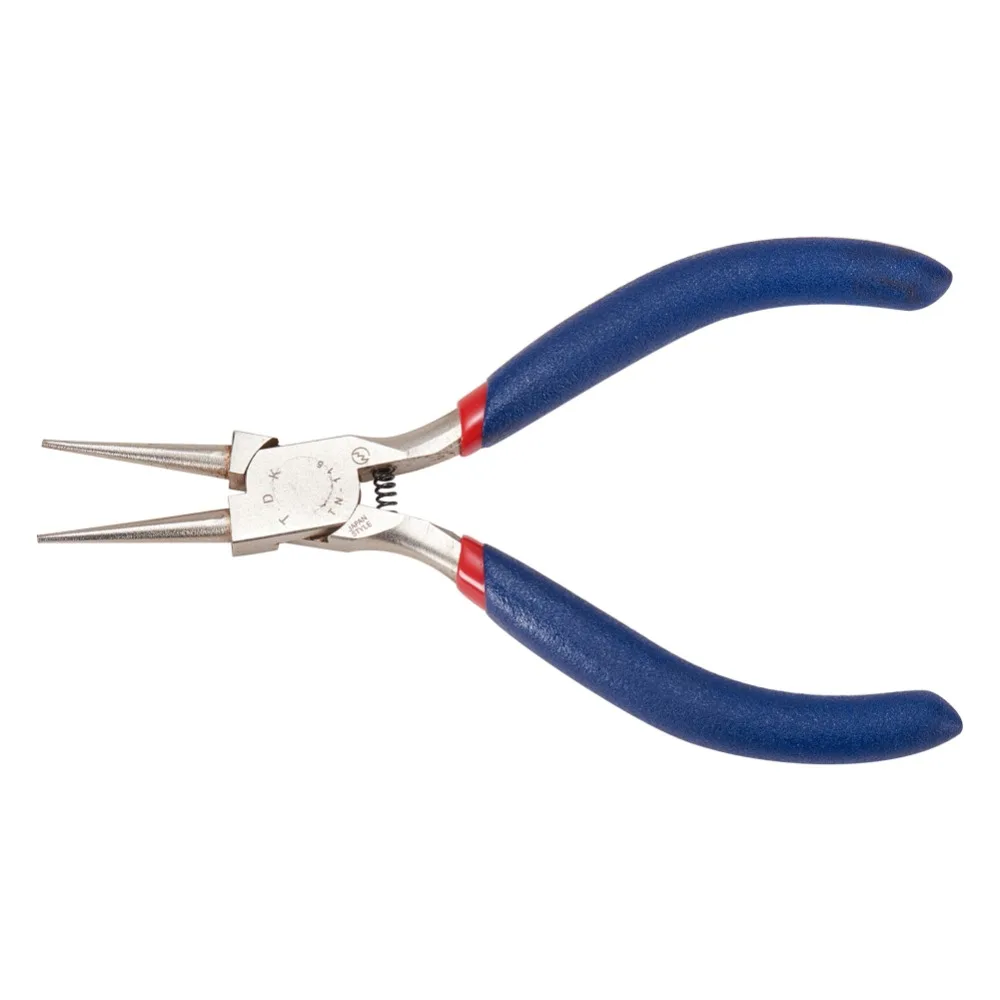 PandaHall Round Nose Plier Stainless Steel Jewelry Pliers Tools & Equipment for DIY Jewelery Accessory MidnightBlue 125x53mm