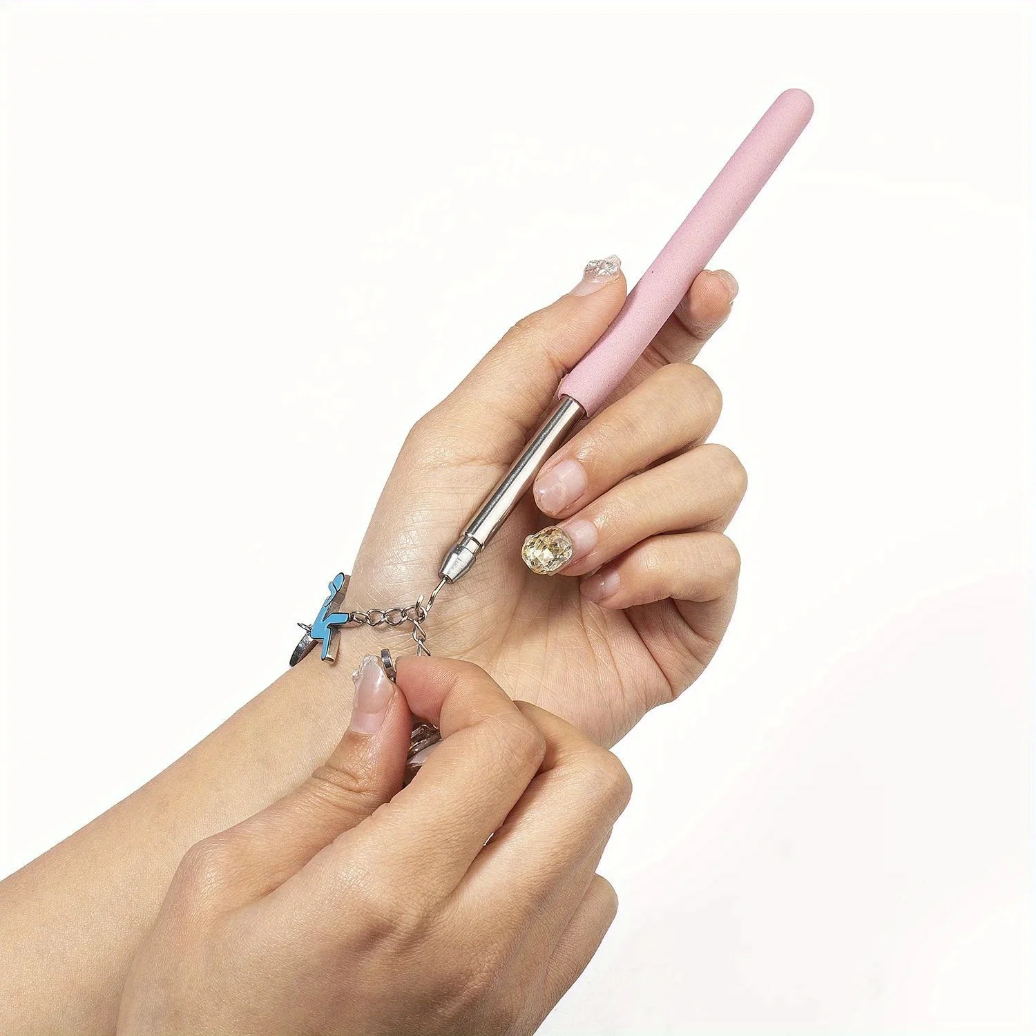 1Pc Bracelet Clasp Helper Tool Bracelets Jewelry Wearing Tools Bracelet Fastening Helper Plier Clip Quick Donning