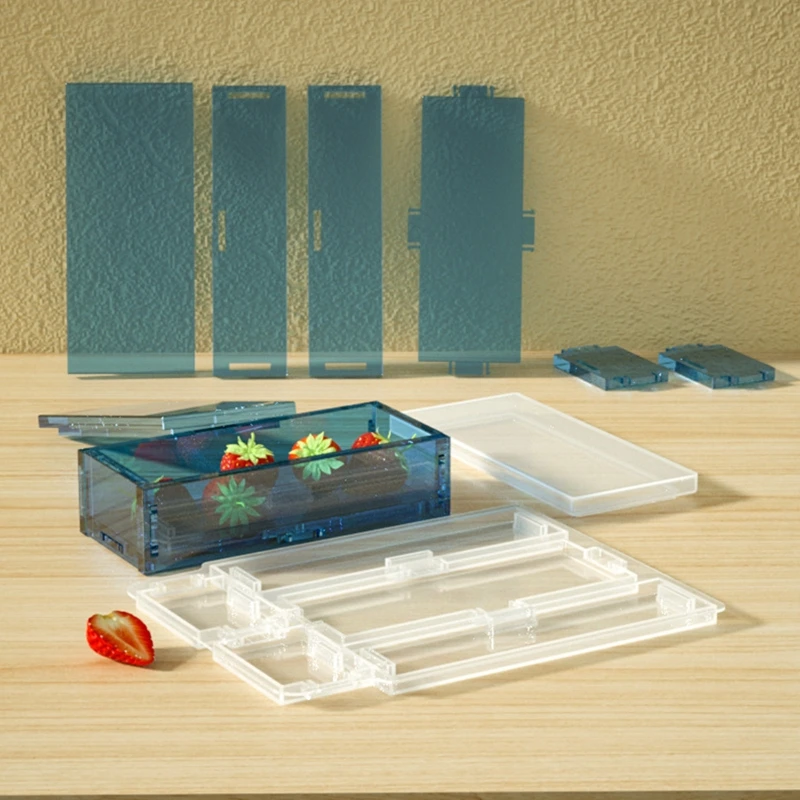 R3MC Domino Box Resin Molds Silicone Jewelry Storage Mold Epoxy Casting Case Mold 19x15cm Rectangular DIY Silicone Mold