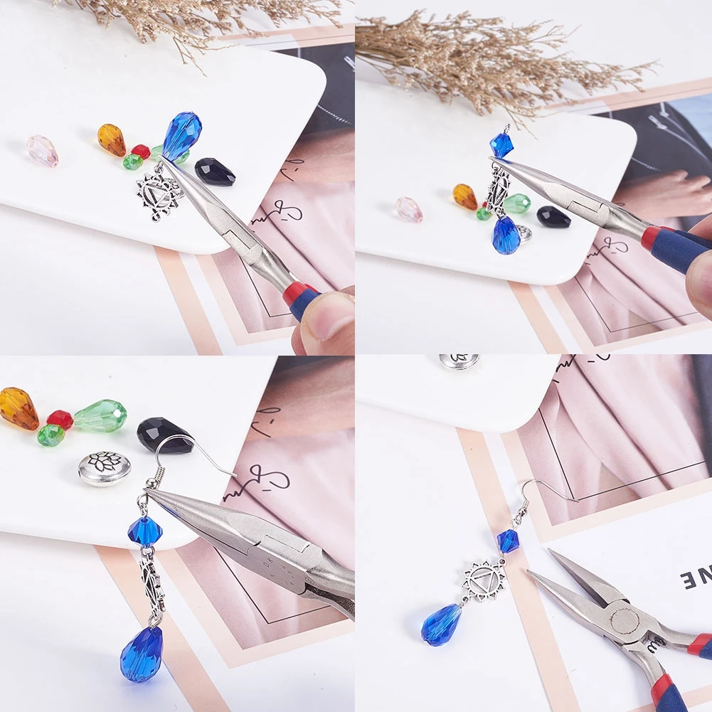 Pandahall Jewelry Pliers Stainless Steel Short Chain-Nose Pliers Jewelry Making Tools 125x53mm