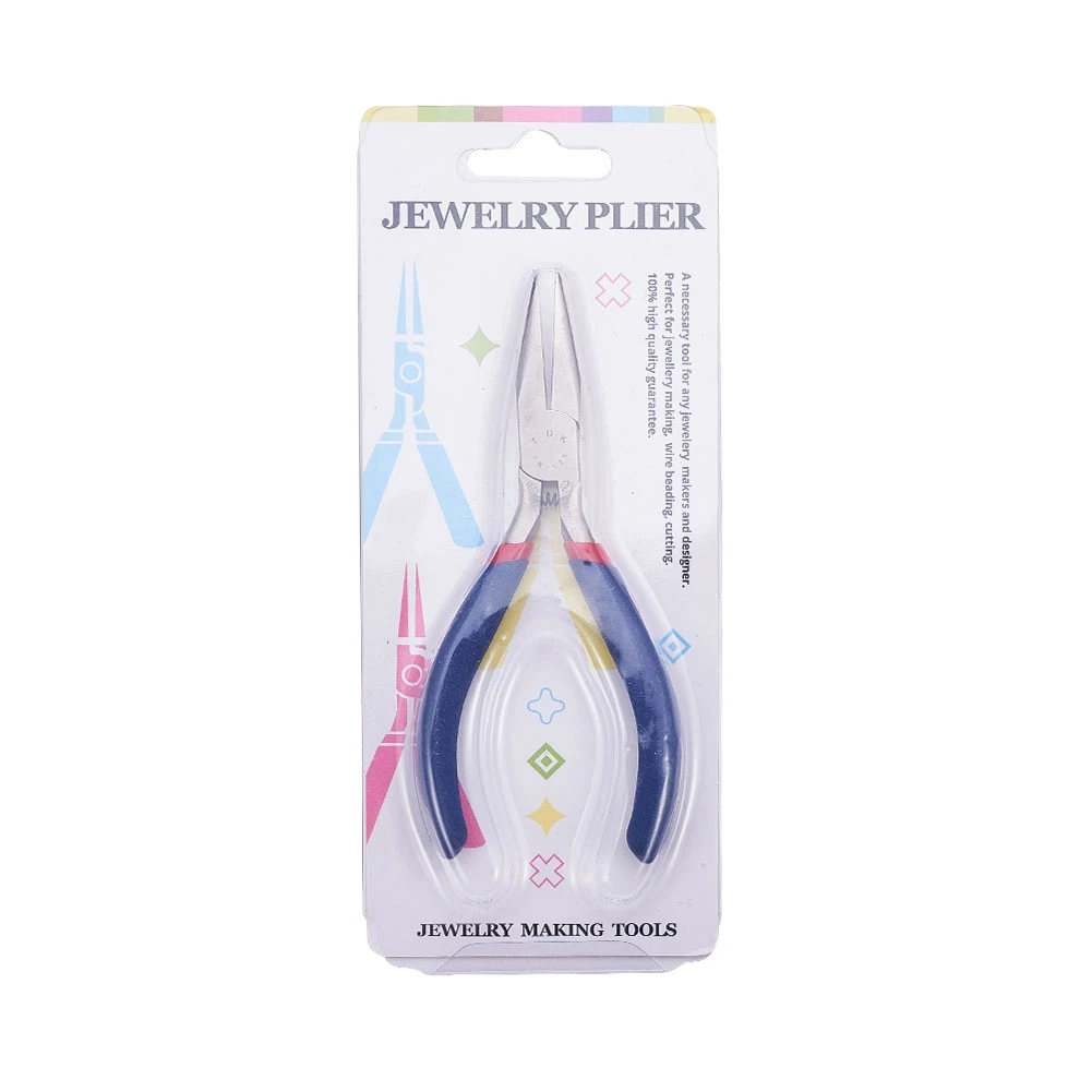 Pandahall Jewelry Pliers Stainless Steel Short Chain-Nose Pliers Jewelry Making Tools 125x53mm