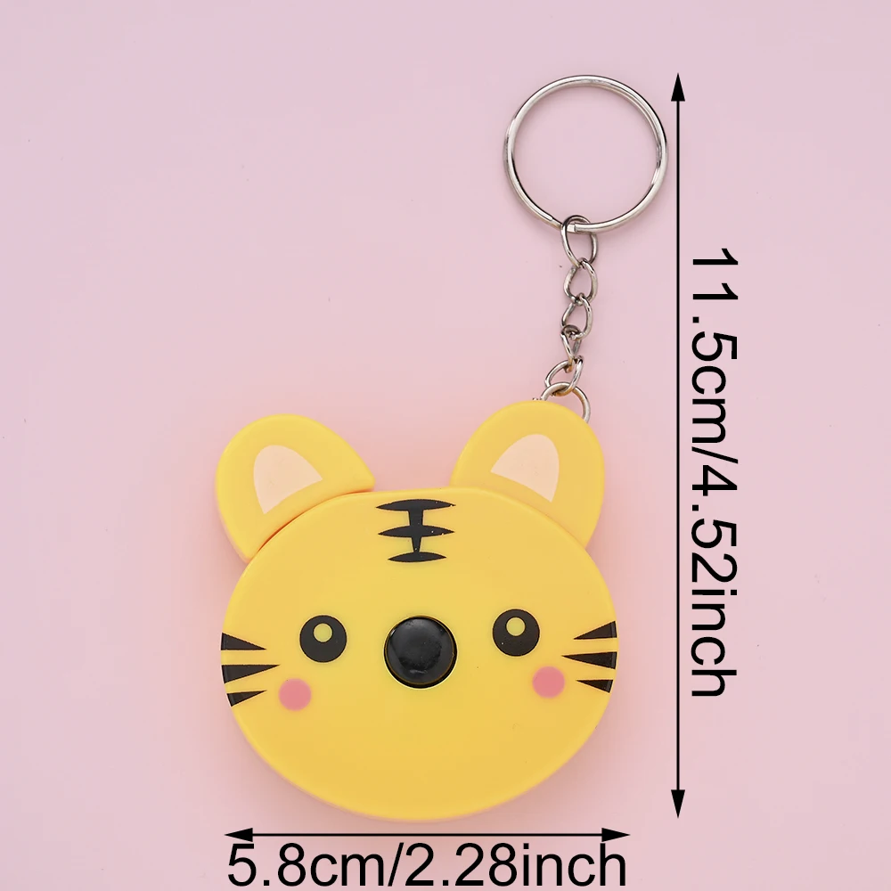 iYOE 1pc 1.5m Animal Keychain Soft Tape Measure Retractable Double Scale Automatic Sewing Tape Measure Ruler Tools Tailor Craft