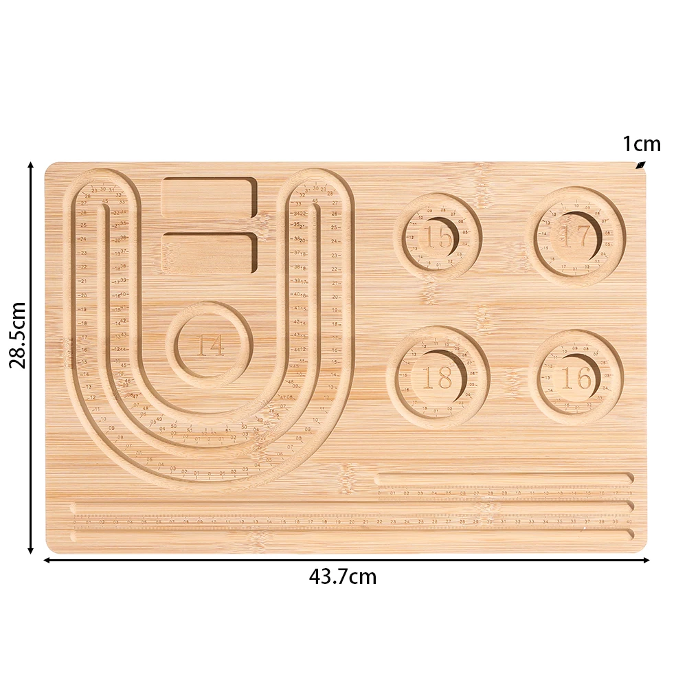 Wooden Flocked Beading Tray DIY Bracelet Necklace Jewelry Making Findings Beading Organizer Gray Bead Board Measuring Tools