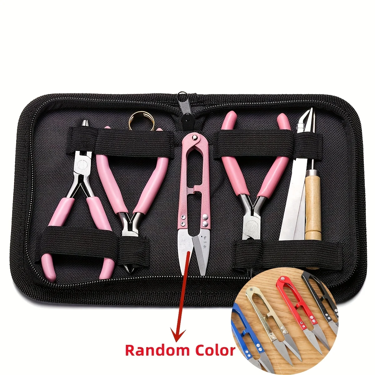 1set Senior Jewelry Making Tool Set, Includes Round Nose, Pointed Nose, and Wire Cutters, Non-Serrated Pliers for Beginners