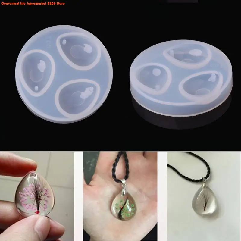 DIY Silicone Pendant Water Drop Gem Mold Epoxy Resin Casing Craft Jewelry Making Tool