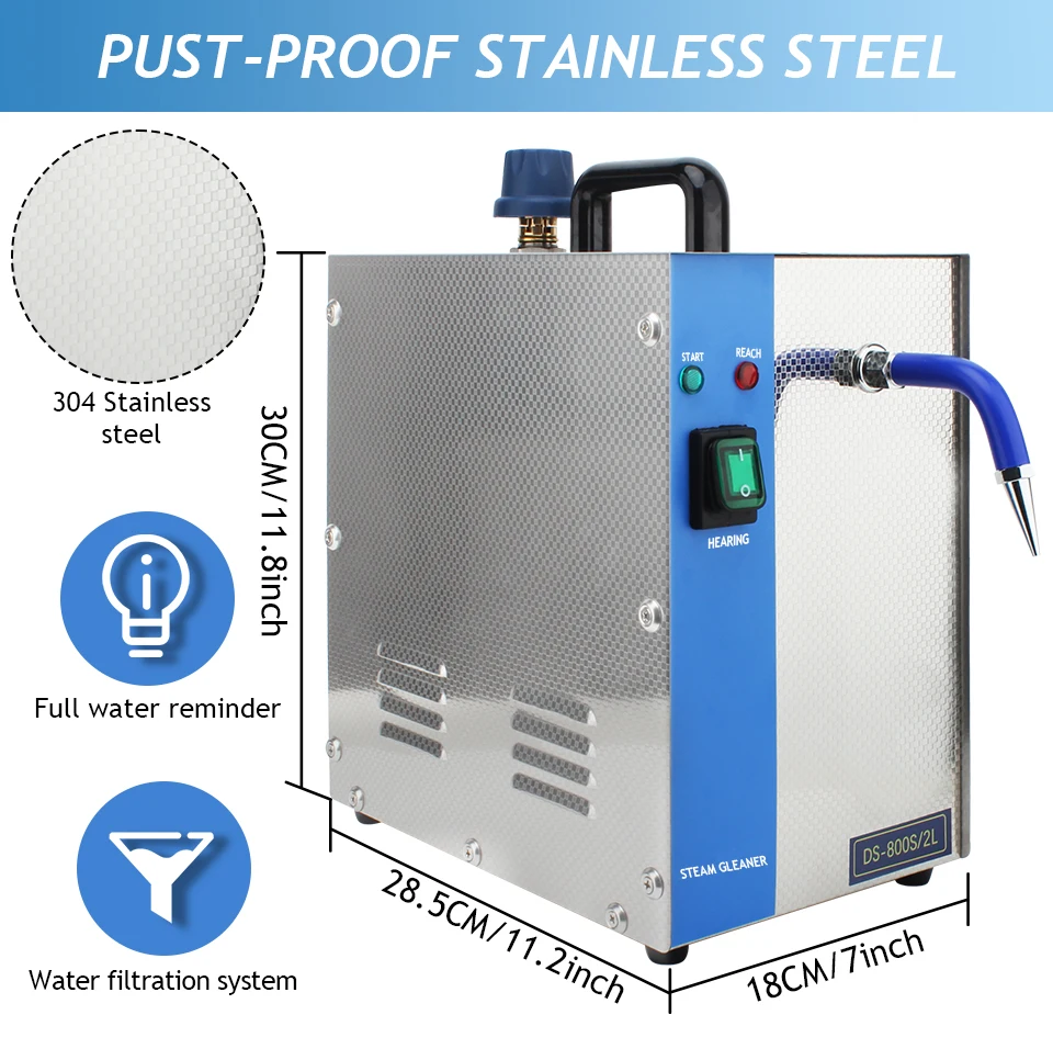 1300W Jewelry Steam Cleaner – 2L Stainless Steel Cleaning Machine for Gold, Silver, and Gemstones, Ideal for Goldsmiths