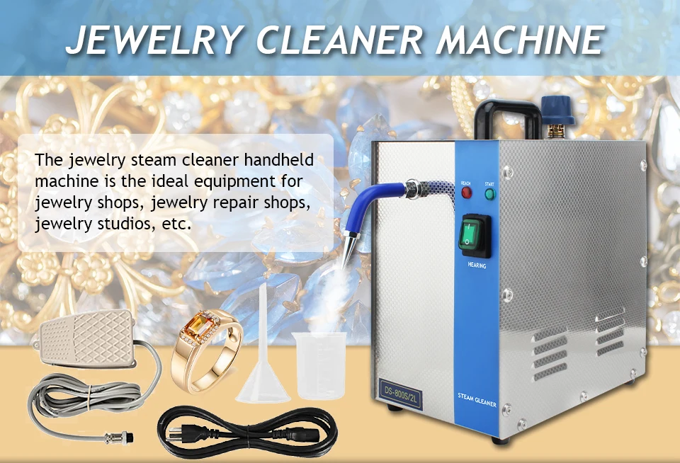 1300W Jewelry Steam Cleaner – 2L Stainless Steel Cleaning Machine for Gold, Silver, and Gemstones, Ideal for Goldsmiths