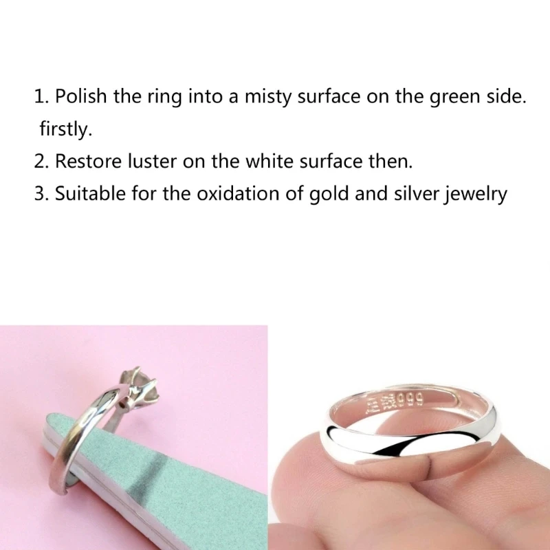 Pack of 20 Silver Polishing Sticks Diamond Sponge Sticks Double-Sided Sanding Sticks Jewellery Cleaning Tools R3MC