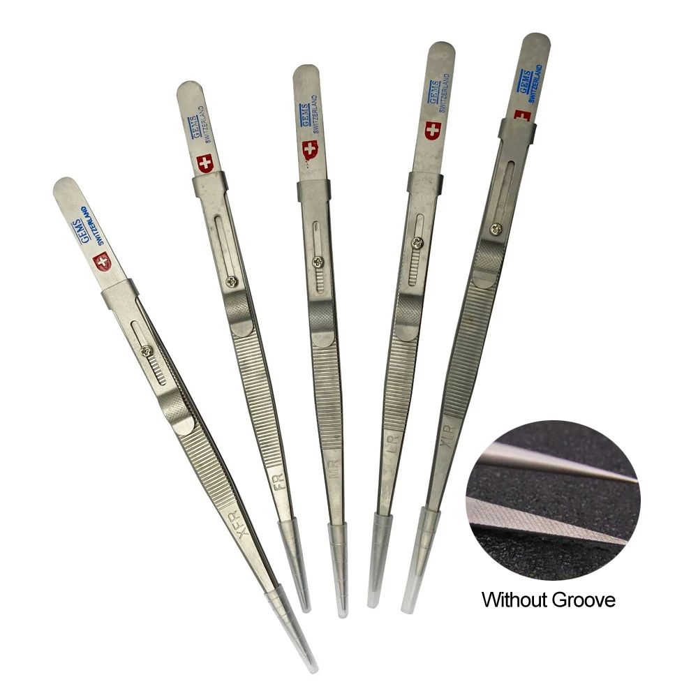 Adjustable Jewelry Tweezers with Buckle Slide Lock Stainless Steel GemStone Diamond Tweezer Professional Jewellery DIY Tools