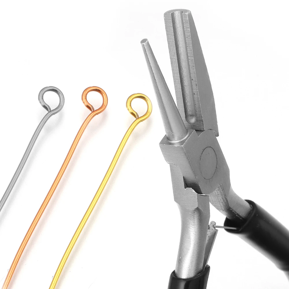 6-in-1 Carbon Steel Round Nose Jewelry Pliers Bail Making Pliers DIY Hand Tool Metal Lobster Buckle Earring Hooks Six-section