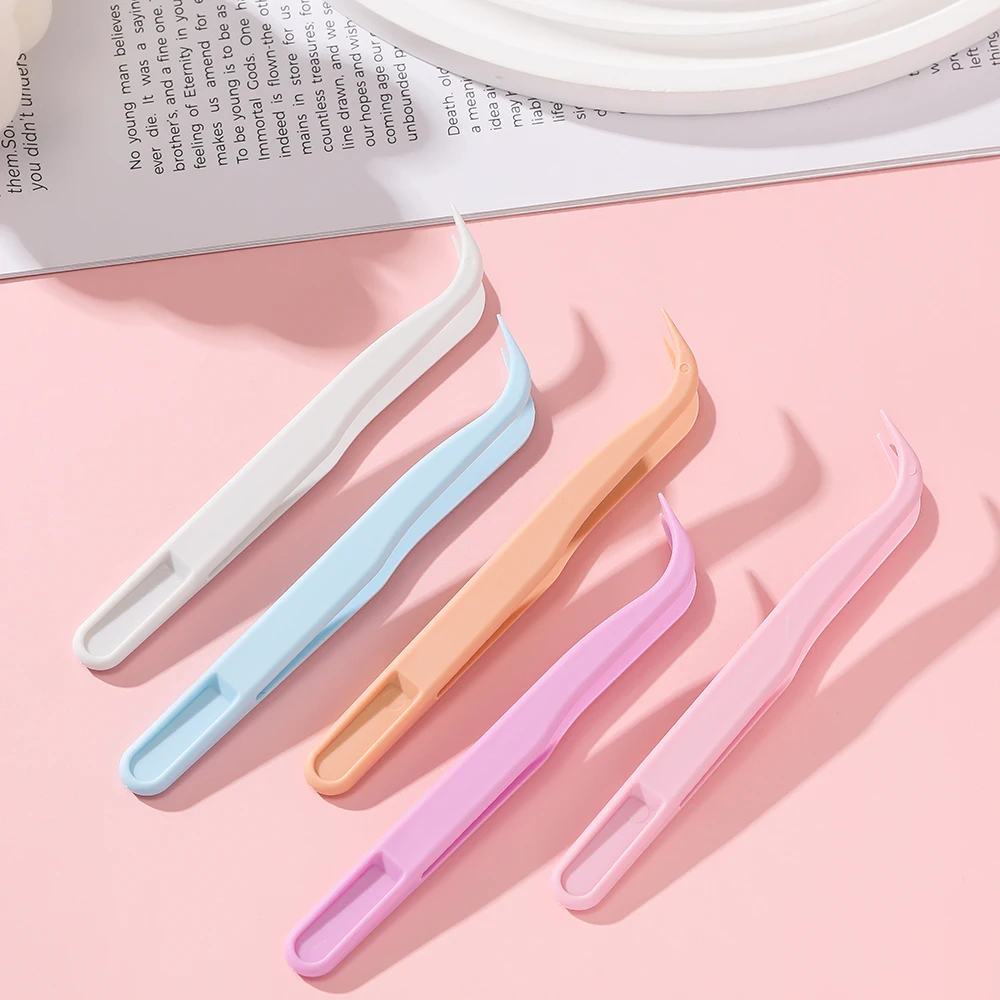 10Pcs/Lot Candy Color Plastic-assisted Fork Tweezers Stickers DIY Tool for Beaded Jewelry Accessories Making