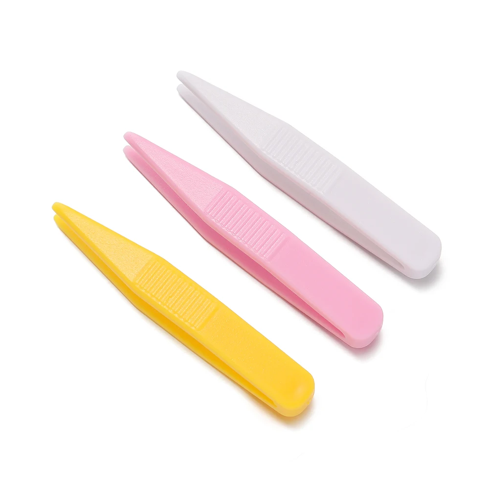 10Pcs/Lot Candy Color Plastic-assisted Fork Tweezers Stickers DIY Tool for Beaded Jewelry Accessories Making