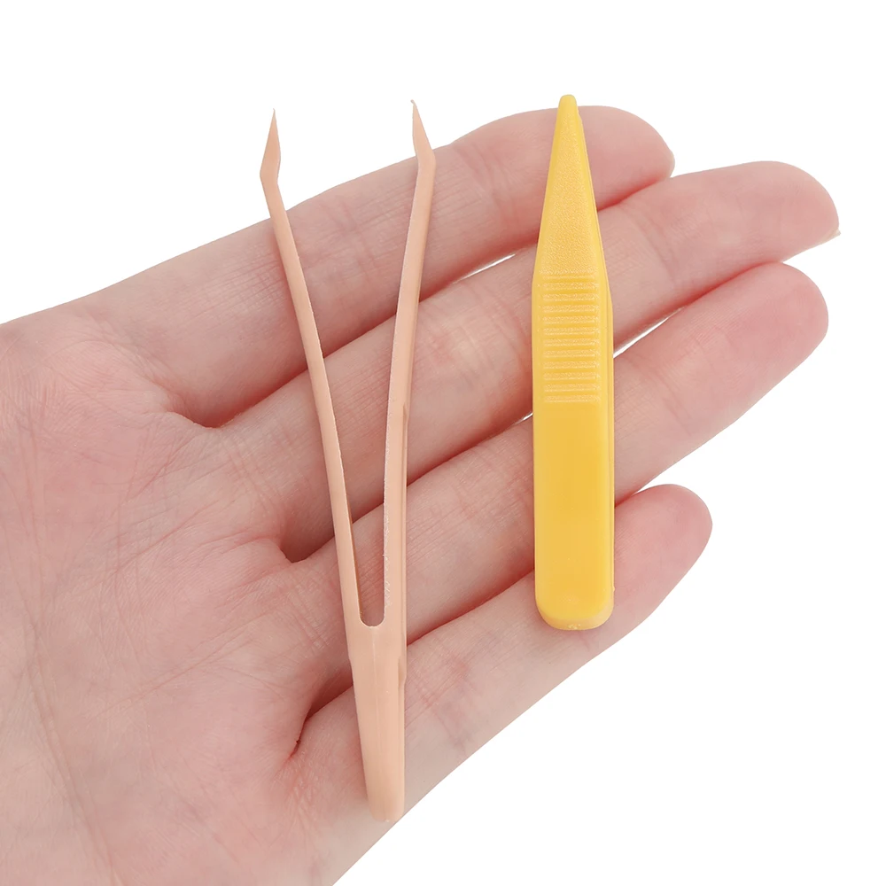 10Pcs/Lot Candy Color Plastic-assisted Fork Tweezers Stickers DIY Tool for Beaded Jewelry Accessories Making