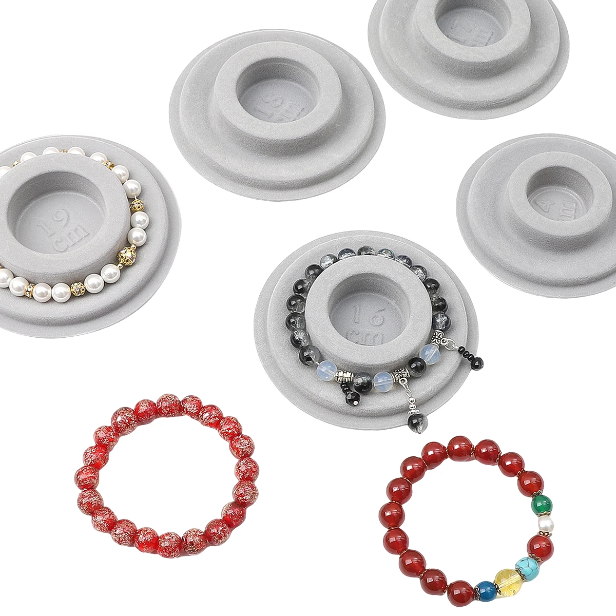 1pc PE Flocked Jewelry DIY Bracelet Design Round Plate Handmade Beaded Bracelet Design Table Size Dial New Beads Measuring Plate