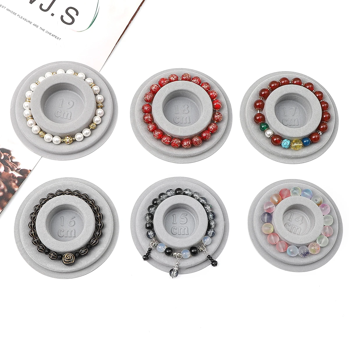 1pc PE Flocked Jewelry DIY Bracelet Design Round Plate Handmade Beaded Bracelet Design Table Size Dial New Beads Measuring Plate