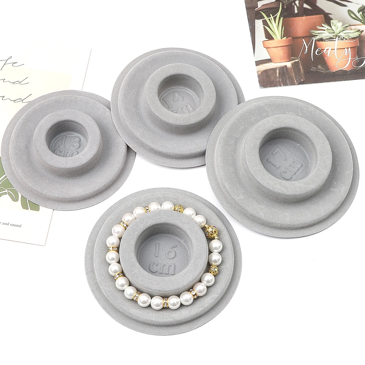 1pc PE Flocked Jewelry DIY Bracelet Design Round Plate Handmade Beaded Bracelet Design Table Size Dial New Beads Measuring Plate