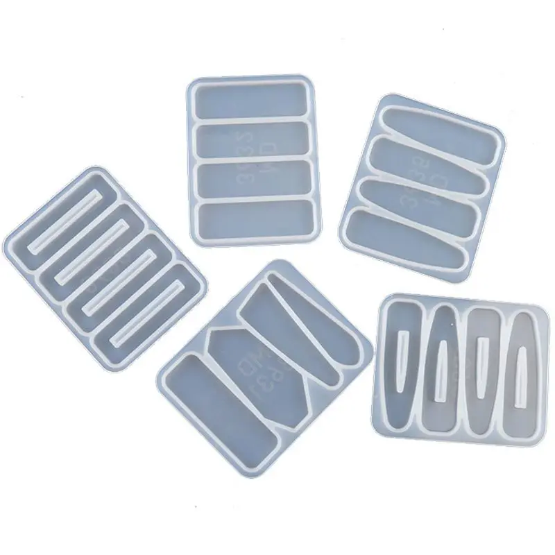Handmade Barrettes Silicone Epoxy Resin Molds DIY Hair Pin Acrylic Mold Alligator Hair Clip Molds Jewelry Making Tools