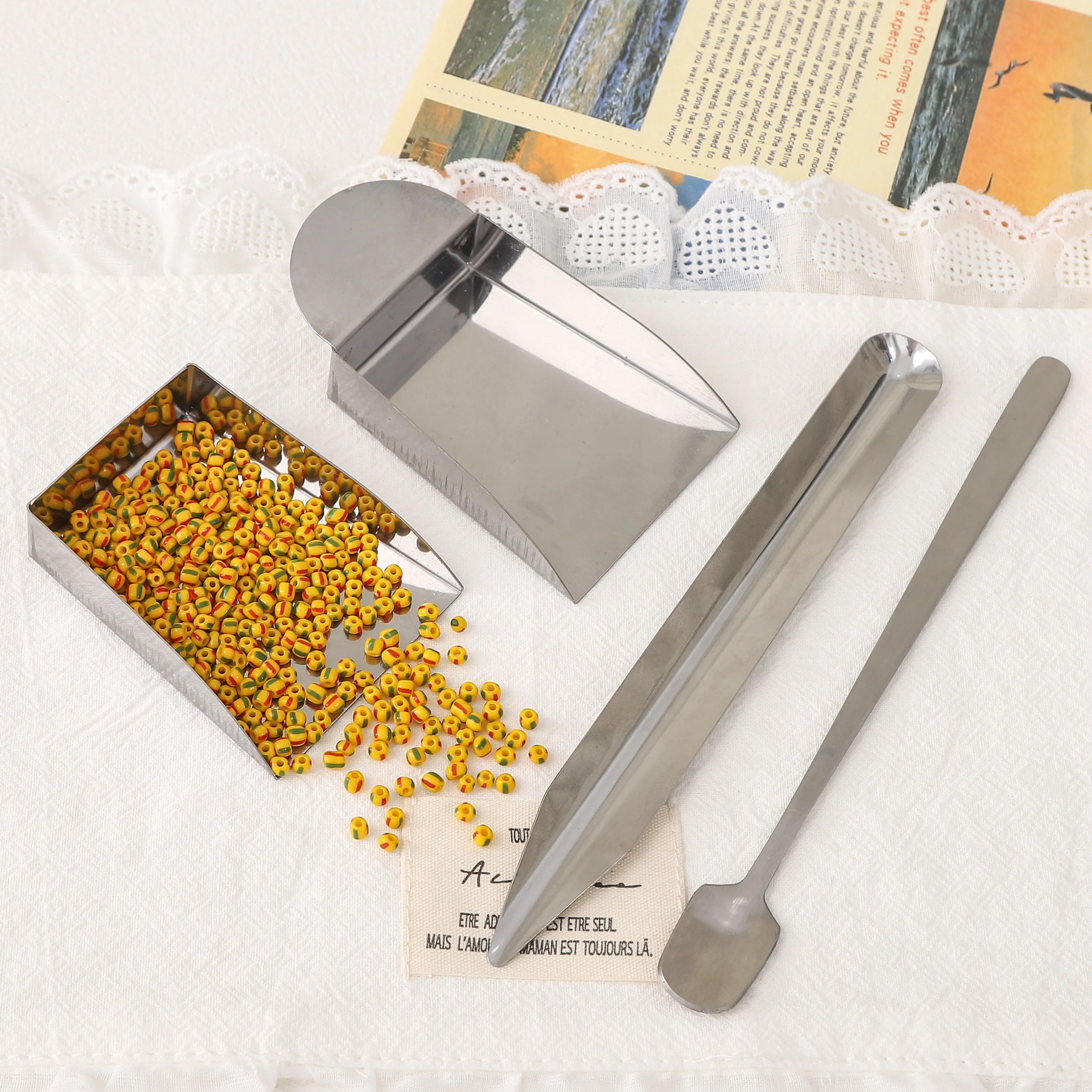 1Pc Professional Stainless Steel Seed Beads Shovel Jewelry Hand Tool Pick Up Storage Tools For Jewelry DIY Handmade Making