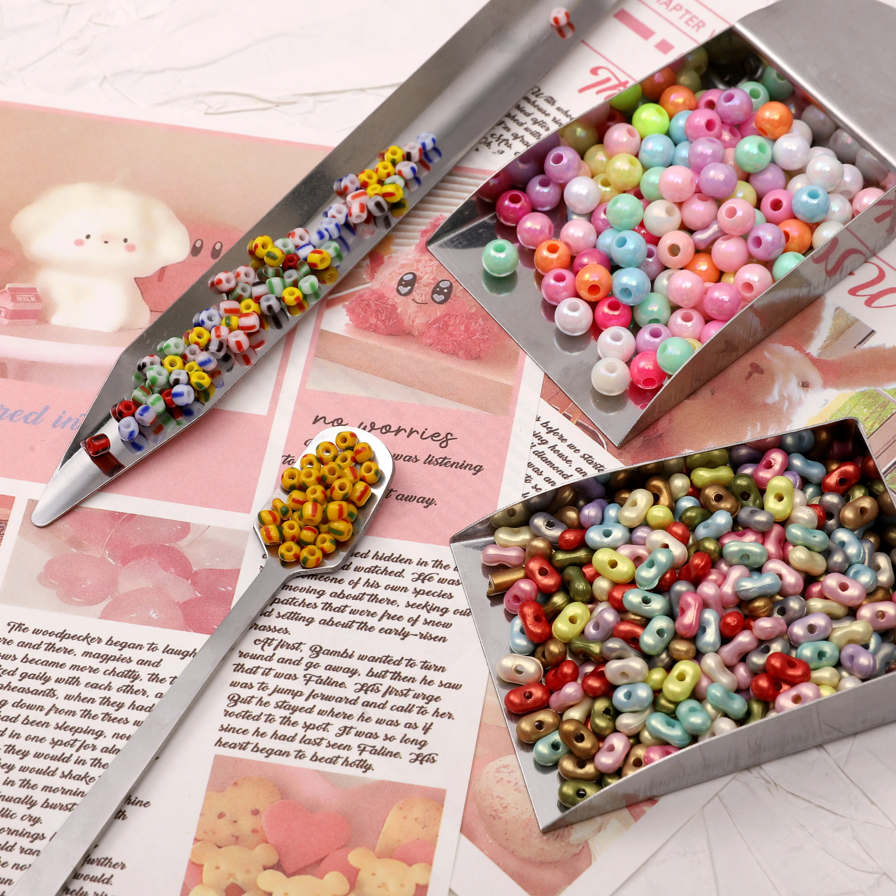 1Pc Professional Stainless Steel Seed Beads Shovel Jewelry Hand Tool Pick Up Storage Tools For Jewelry DIY Handmade Making