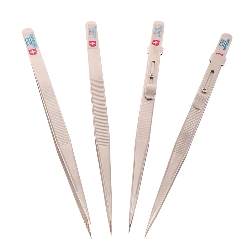 Jewelry Making Tool Tweezers Concave Groove Diamond Stainless Steel Adjustable Craft Tools For Jeweler