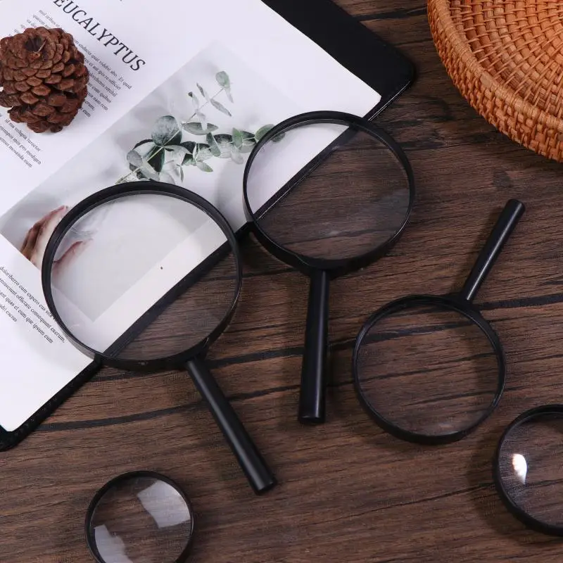 1 Piece Reading Glass Lens Magnifier 40/50/60/75/90/100mm Hand Held 5X Magnifying Loupe